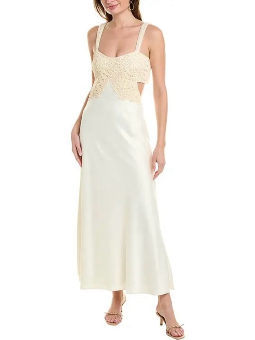 Jonathan Simkhai Ivory Crochet Bodice Slip